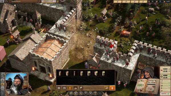 Stronghold 4 Steam screenshot showing castle economy layout and settlement building density.